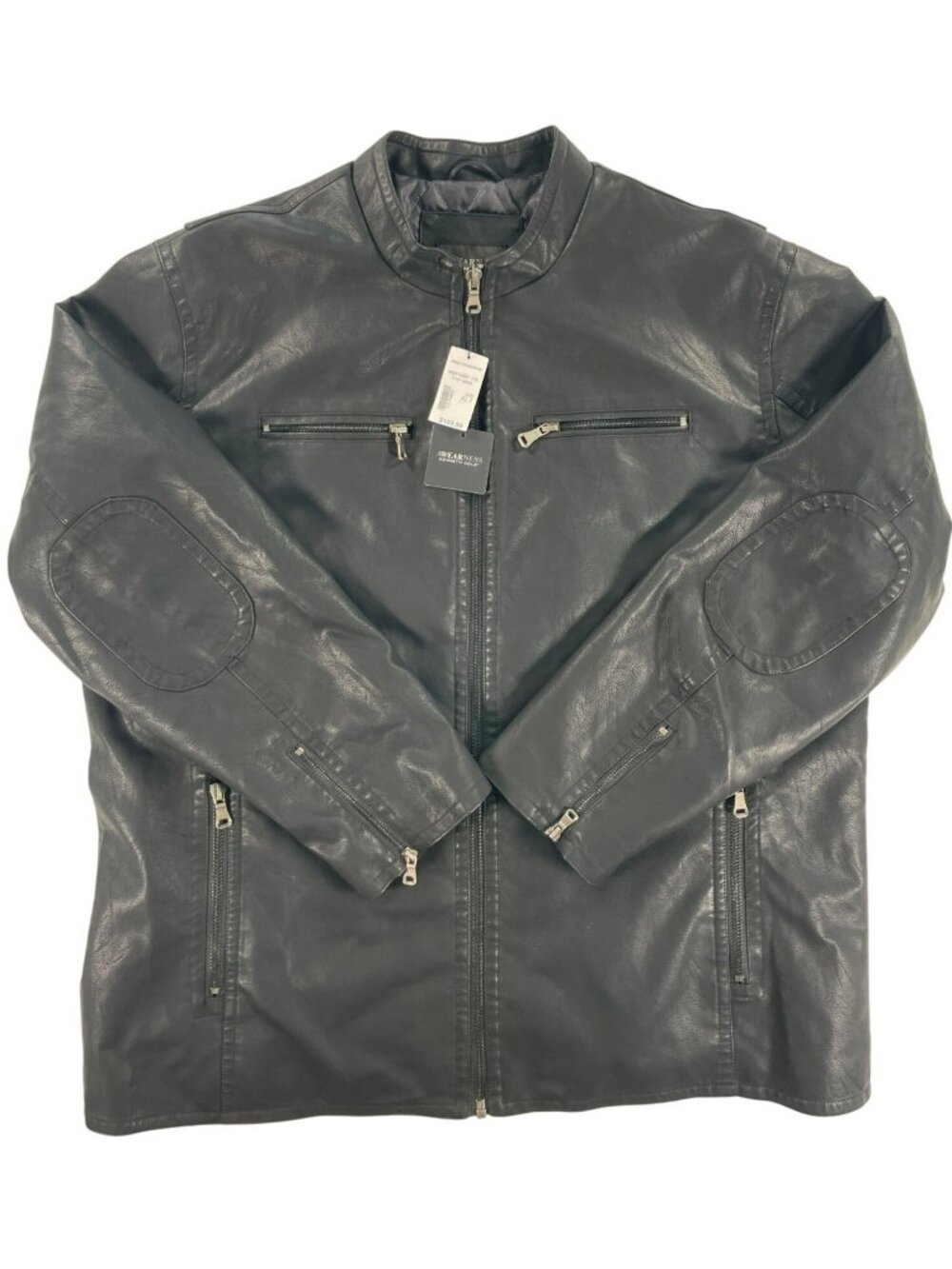 Kenneth Cole Awearness Black Faux Leather Jacket Men's Size XLT MSRP $160 NEW